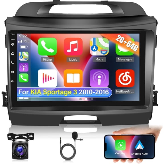 2GB 64GB Android Car Radio for KIA Sportage 3 2010-2016 Car Stereo with 9 inch Touchscreen