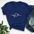 thumbnail image 1 of QIPOPIQ T-Shirts Graphiques pour Femmes de la Saint-Valentin à Manches Courtes avec Cœur Imprimé Chemises Blouse Hauts Liquidation, 1 of 6