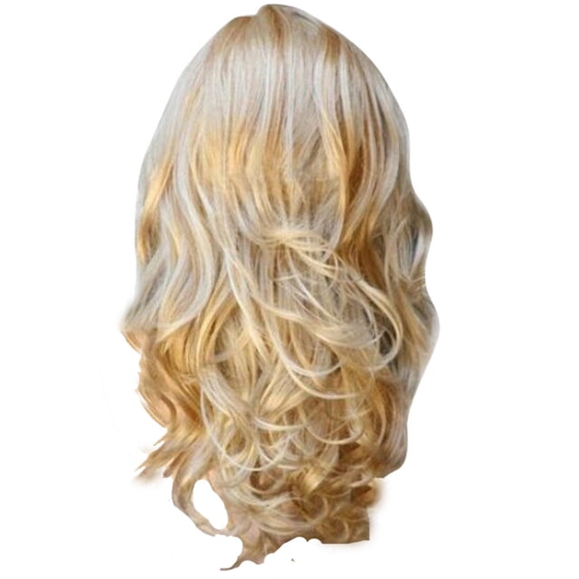 DPTALR Perruques Blondes Ondulées Bouclées Longues Résistantes à la Chaleur Costume en Fibre Perruques de Fête pour Femmes