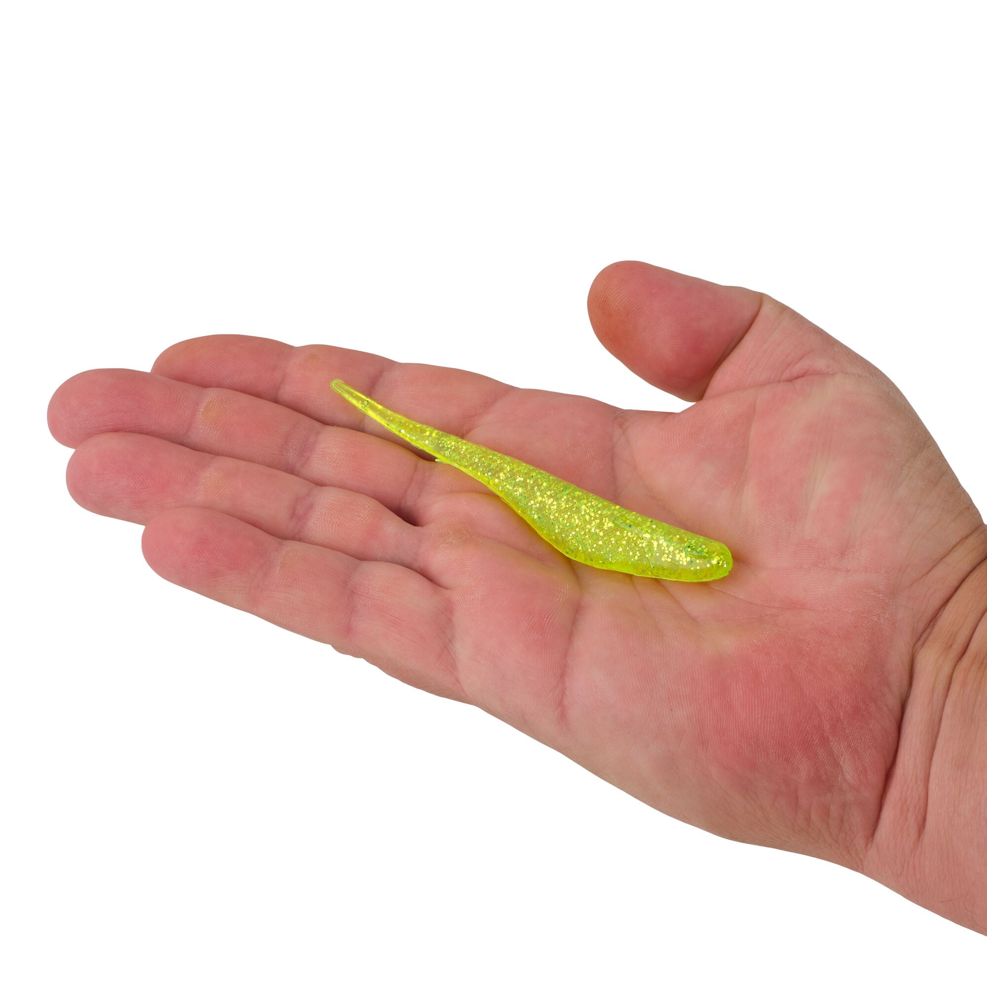 Berkley PowerBait® Saltwater Bonga Shad, 4 in, Jerkbaits, Chartreuse Silver Flash (12-count)