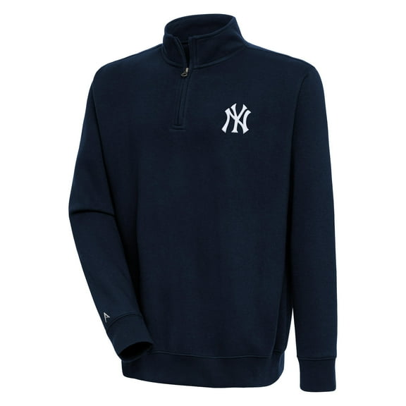 Men's Antigua  Navy New York Yankees Victory Quarter-Zip Pullover Top