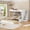 White, variant on Newest Full Over Full Bunk Bed Solid Wood & MDF for Bedroom with Staircase, Shelves and LED Lights, White