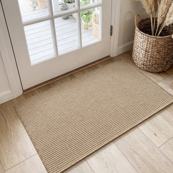 VUNATE Jute Door Mats for Inside Non Slip Front Door Mat 17"x30" Boho Welcome Mat for Inside Low Profile Dirt Trapper Farmhouse Entryway Rug Kitchen Laundry Indoor Floor Mat Natural Jute