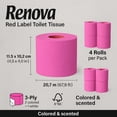 thumbnail image 2 of Papel Higiénico Renova Coloreado 3 Capas 4 Rollos Fucsia, 2 of 9