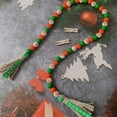 thumbnail image 5 of 36.2" Farmhouse Beads Wood Bead Garland Rustic Prayer Beads Boho Beads with Tassels Walling Hanging Garland for Rustic Country Decor (Blakc Plaid), 5 of 10