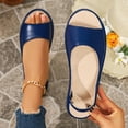 thumbnail image 4 of Samdudou Wedge Sandals for Women Open Toe Peep Slip On Flatform Slingback Elastic Ankle Strap Elevated Thick Sole Casual Summer Walking Vacation Outdoor Trendy Footwear, 4 of 9