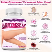VARICOSOLVE® Natural Supplement for Leg Vein Support. Blood Circulation – Varicose Vitamins. 60 Tablets