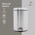 thumbnail image 3 of Botes de Basura 7L C/Pedal Acero Inox Metalico Cocina 2pzas ColorHome COLORBIN7, 3 of 7