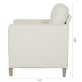 thumbnail image 5 of 35" 1 Seater Sofa, Modern Fabric Sofa Chair, Upholstered Single Couch with Solid Wood Legs and Wide Armrest for Bedroom, Apartment, Home, Office, Living Room, Beige, 5 of 9