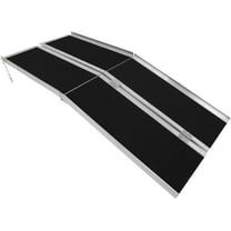 SCITOO Multifold Wheelchair Ramp 8ft Non Skid Threshold Ramp Aluminum Foldable Mobility Scooter Ramp Handicap Ramp for Steps, Home, Stairs, Doorways