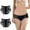 Black, variant on Sngxgn Women's Panties Pack, Classic Cotton Brief Underwear(Blue,XL)