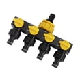 thumbnail image 4 of Terraxo Hose Splitter 4 Way Garden Hose Adapter Portable Water Separator PP Material Individual Control Valve Suitable for Outdoor Landscape Irrigation Car Cl Yellow, 4 of 8