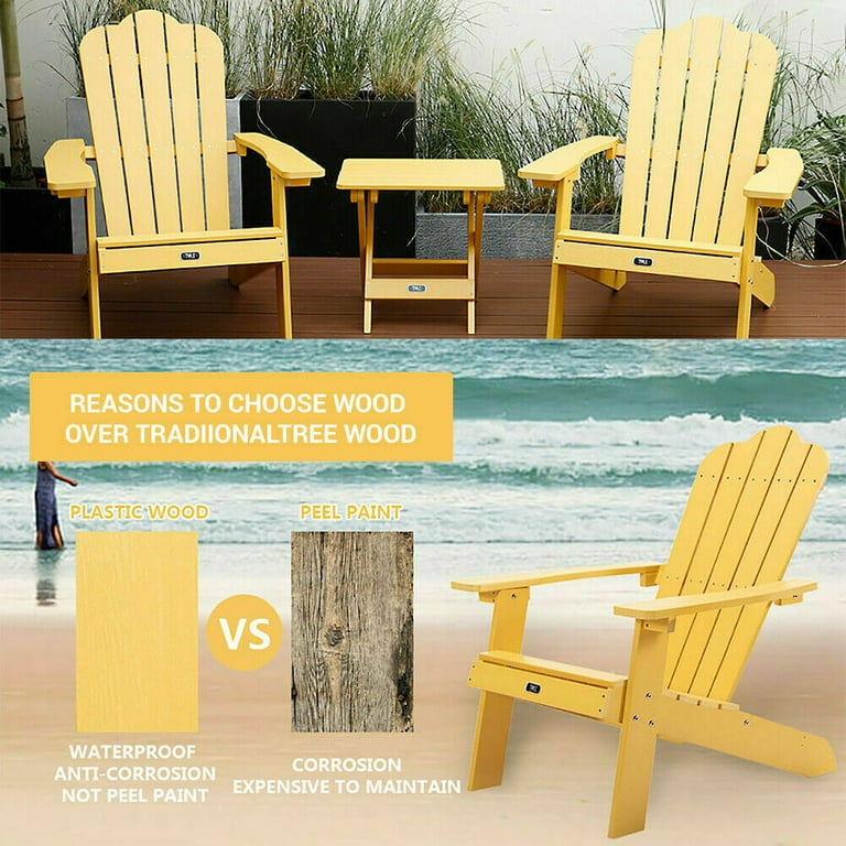 Yellow adirondack chairs plastic deals