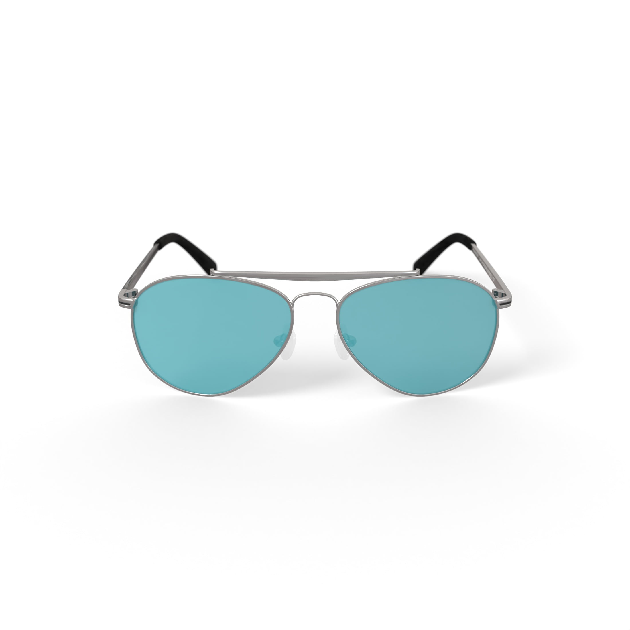 Hurley HSM4002P Sunglasses with Case, Shiny Silver, Aviator, Metal, 59-13-137