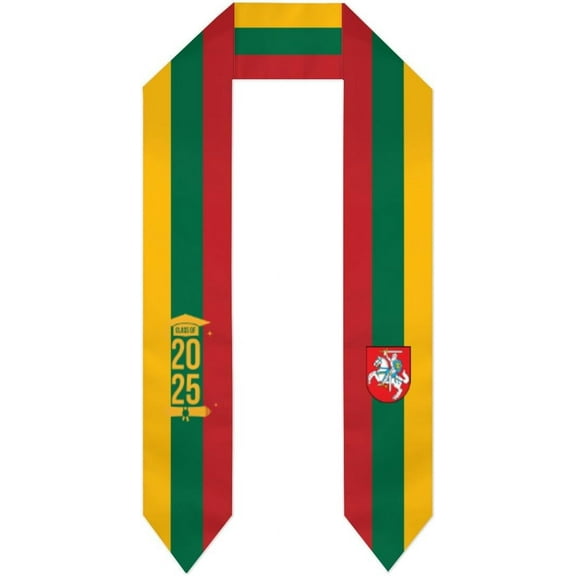 Class of 2025 Lithuania Flag Graduation Stoles Shawls Sash International Study Graduate Scarves