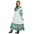 thumbnail image 4 of Bimba Women White Flaired Anarkali Kurta Kurti Floral Spring Summer Maxi Blouse, 4 of 8
