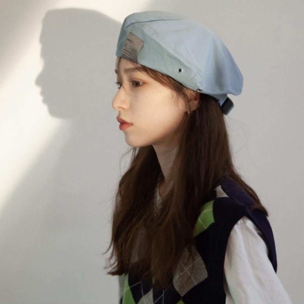 3227 Cotton Plaid Beret Hat Tartan Check French Beanie Cap Yzf0083 (ivory) WITHMOONS Cotton Plaid Beret Hat Tartan Check French Beanie  main image 3