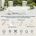 thumbnail image 3 of FOOWIN 3-Piece Outdoor Rocking Chairs Set with Side Table, HDPE Plastic Weather Resistant Porch Rocker, White, 3 of 9