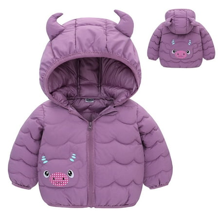 

Sweater For Child Toddler Boys Girls Winter Cartoon Cow Hooded Jacket Thicken Windproof Warm Outwear Coat