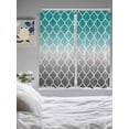 thumbnail image 3 of Bedroom Curtains 63 Inches length, Teal Grey Ombre Morocco Pattern Window Treatment Curtain Drapes, Modern Moroccan Geometric Rod Pocket Curtain Panels for Living Room Kitchen, 42"x63", 2 Panels, 3 of 7