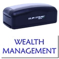 thumbnail image 1 of Large Pre-Inked Wealth Management Stamp, Slim 1854, Ultra Slim Design, Impression Size 1-13/16" by 2-1/2", Up to 25,000 Impressions - Blue Ink, 1 of 10