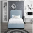 thumbnail image 4 of Pemberly Row Mid-Century Light Blue Linen Textured Fabric Twin Bed, 4 of 9