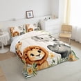 thumbnail image 3 of Feelyou Kawaii Lion King Full Size Comforter Sets, Cute Giraffe Elephant Bedding Comforter Set, Cartoon Animal Theme EReversible Bedding Sets, Ultra Soft Bedroom Decor, 3 Pieces, 3 of 8