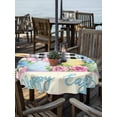 thumbnail image 2 of Outdoor Tablecloth with Umbrella Hole Zipper Easter Round Tablecloth 54" Waterproof Outside Table Cloth Spring Watercolor Bunny Eggs Flowers Black Plaid Patio Table Cover Tablecloths for Picnic Party, 2 of 8