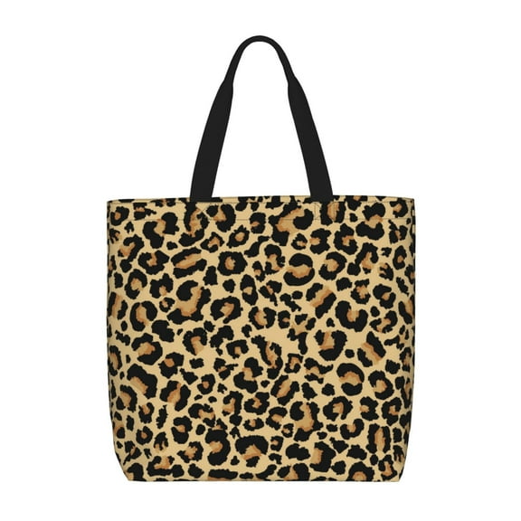 Pofeuu Leopard Print Print Tote Bag for Women,Hobo HandBags with Zipper,Large Capacity Casual Shoulder Handbags with Inner Pockets