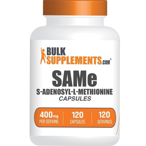 BulkSupplements S-Adenosyl-L-Methionine Disulfate Tosylate (SAMe) Capsules - 400mg per Serving (120 Capsules - 120 Servings)