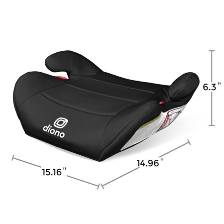 Diono Solana Lite Backless Booster Car Seat for Kids, Lightweight Travel Booster Seat, Machine Washable Cover, Fits Children 40-100 lbs, Black Storm