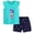 Sky Blue, variant on Girls 2 Piece Outfits Summer Clothes Cute Graphic Tank Top And Casual Shorts Kids Clothing Sets Size 18-24 Months