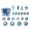 Blue, variant on Christmas Tree Top Star and Xmas Pendants Set of 45 Hanging Ornaments