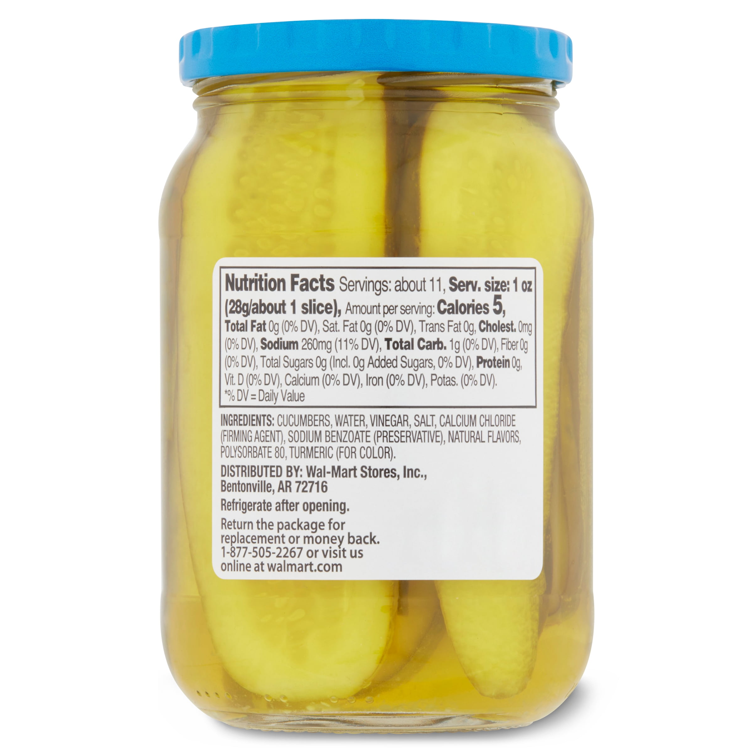 (6 pack) Great Value Kosher Sliced Dill Pickles, 16 fl oz Jar