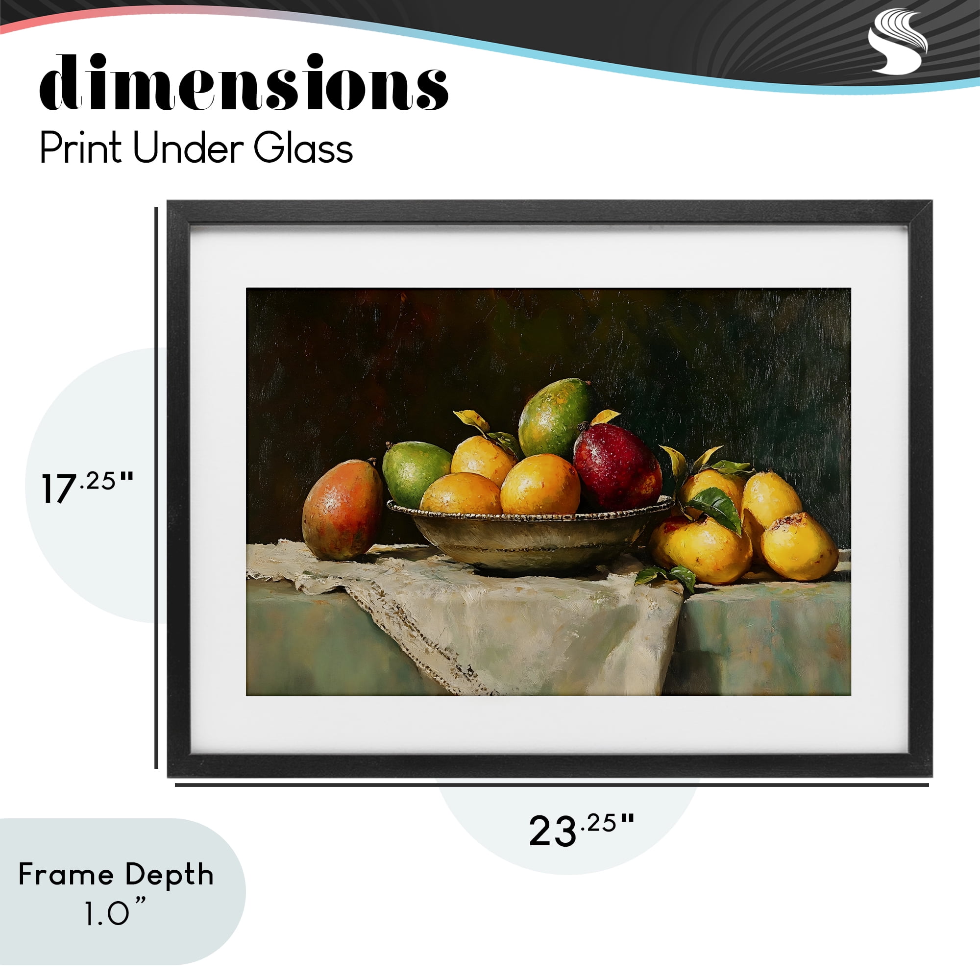 Stupell Industries Fancy Table Fruit Arrangement Black Framed Print Under Glass, design by Creative Studio