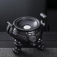 thumbnail image 3 of Chinese Gongfu Tea Set for 6, Rotating Tea Cup with Semi-automatic Base, Porcelain Tea Set for Home, Handmade Ceramic Tea Cups, Fair Cup, Gaiwan, Black, 3 of 6