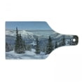 thumbnail image 1 of Winter Cutting Board, Epic Cold Landscape Snowy Pine Trees in Switzerland Woodland Forest Print, Decorative Tempered Glass Cutting and Serving Board, Wine Bottle Shape, White Green, by Ambesonne, 1 of 1