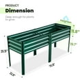 thumbnail image 6 of KING BIRD Raised Garden Bed with Legs Galvanized Large Elevated Planter Box for Backyard, Patio, Balcony, 600lb Capacity, Green 70.9x22.8x31.5 in, 6 of 9