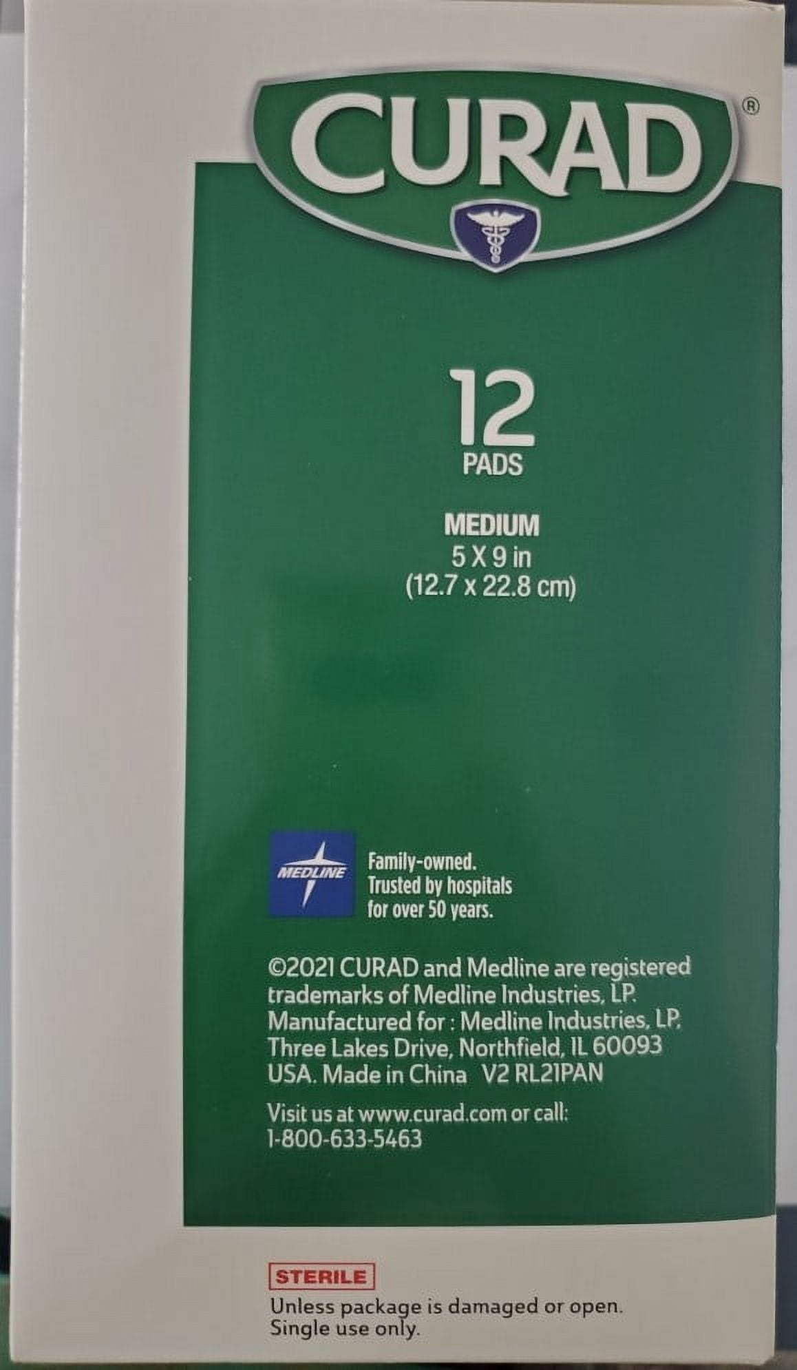 Curad Sterile Surgical Dressing Sitepads, Size: 5 X 9 In - 12 Ea, 3 Pack