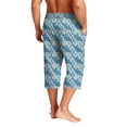 thumbnail image 5 of JoveMarine Mens Swim Trunks Men's Casual Hawaiian Print Drawstring Cropped Capri Pants Resort Print Swim Trunks with Elastic Waist Summer Beach Shorts for Vacation Spring Travel ,Royal Blue L, 5 of 8