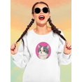 thumbnail image 2 of Suspicious Cat Sweatshirt Women -Kayomi Harai Designs, Female Small, 2 of 4