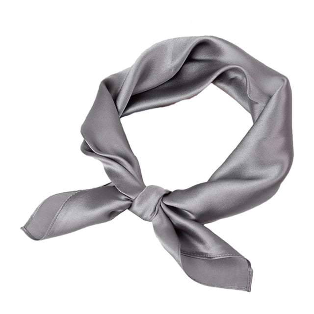Qarigey Bufanda de satén – Pañuelo cuadrado elegante Pañuelos llamativos de moda Bufanda cuadrada Opción de regalo Accesorios de disfraces gris