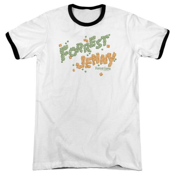 Forrest Gump Peas And Carrots Adult Ringer T-Shirt White Black
