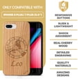 thumbnail image 7 of Case Yard Wooden Case Outside Soft TPU Silicone, Slim Fit Shockproof Wood Protective Phone Cover for Girls Boys Men and Women, Supports Wireless Charging Leo Sign Design case for iPhone-8-Plus, 7 of 7
