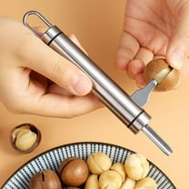Elainilye Nutcracker, Heavy Duty Stainless Steel Opener Tool for Macadamia Walnuts Pecans Hazelnuts Chestnut Shelling Kitchen Gadget with Comfort Grip, A