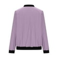 thumbnail image 4 of felwors Womens Casual Daily Jackets Lightweight Zip Up Casual Jacket Stand Short Sports Outwear Zipper Tops Light Purple, S, 4 of 6
