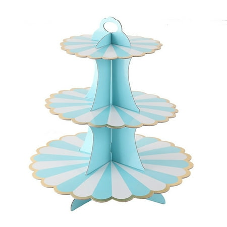 

3-Layer Paper Cake Stand Cupcake Bronzing Display Stand Dessert Rack for Party