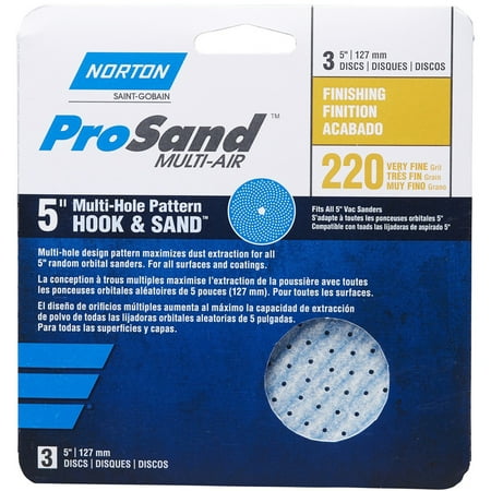 

3PC Norton 03227 Prosand 220 Hook & Loop Disc / 1 PK