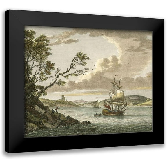 Sandby, P. 14x12 Black Modern Framed Museum Art Print Titled - Benton Castle, Milford Haven