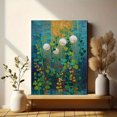 thumbnail image 6 of Jellyfish and Leaves Canvas Print，Coastal Bathroom Living Room Decor, 6 of 8